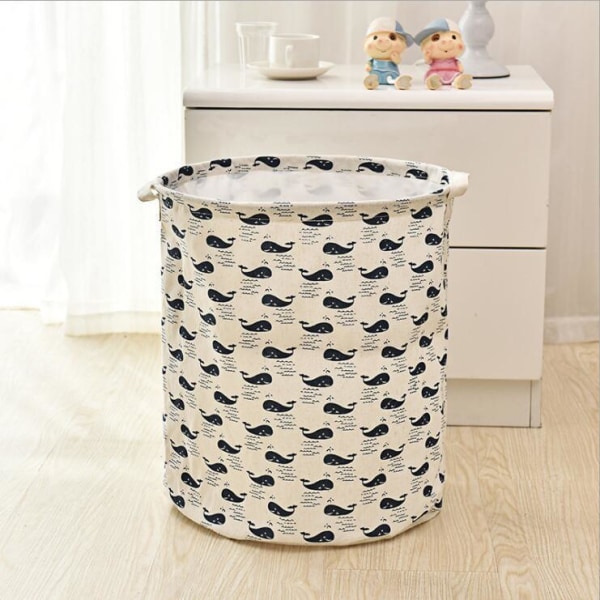 (Blåhval) 40*35cm mesh vasketøykurv og klespose - colla