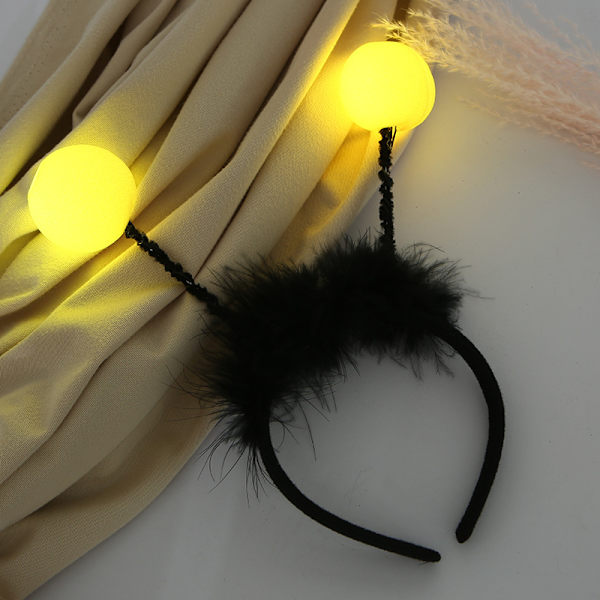 4-pack LED Silver Martian Antenna Headband, Light UP Alien Headb