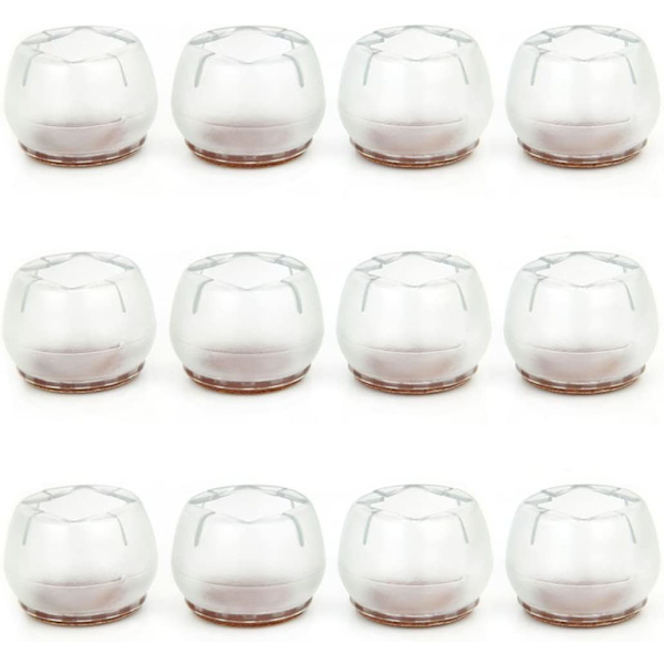 12PCS Stoltrekk Bord Sklisikre Silikon Stolføtter Pads Protec