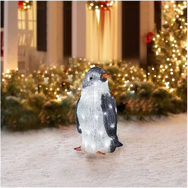 3stk Light-up Penguin Jul Udendørs dekorationer Med Led Gard