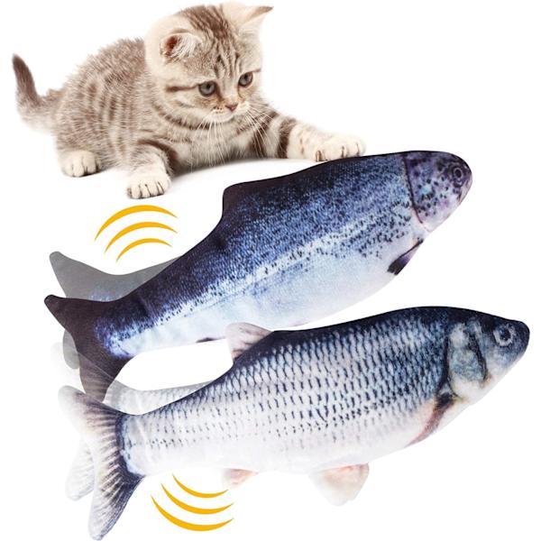2 stk. Elektrisk fisk til katte, katteurt fisk legetøj, elektrisk bevægelig