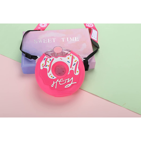 380ml Donut Pink Vandflaske med Sugerør til Børn, BPA-fri & Le