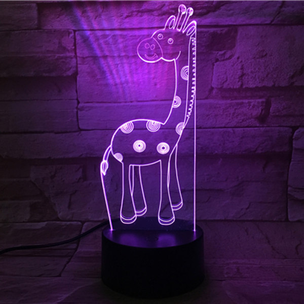 Akryyli 3D led-lamppu Pieni kirahvi yövalo Kosketuskytkin Atmos