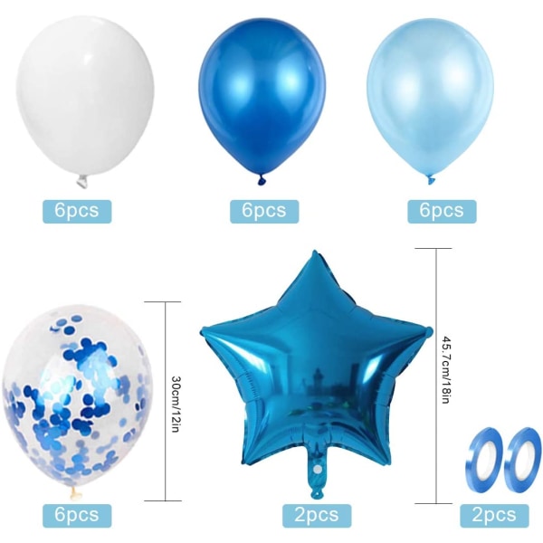 3-vuotiaan pojan syntymäpäiväilmapallo, sininen 3-vuotiaan syntymäpäivän Decora