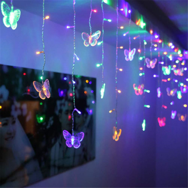 4m Butterfly Ice Strip Curtain Light Christmas Light String Net