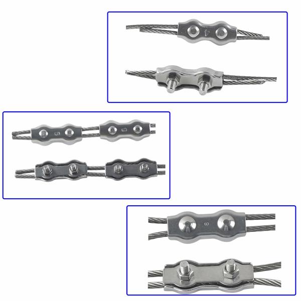 M6 Duplex Clips Kabelbindare 304 Rostfritt Stål Duplex Linjeklämmor