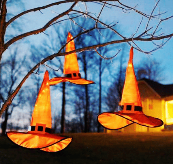 2 stk Halloween Glow Witch Hat Orange Witch Hat Cosplay wi