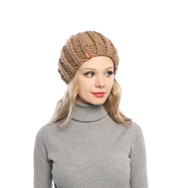 Renfärgad stickad ullmössa barn vintertjockningsset
