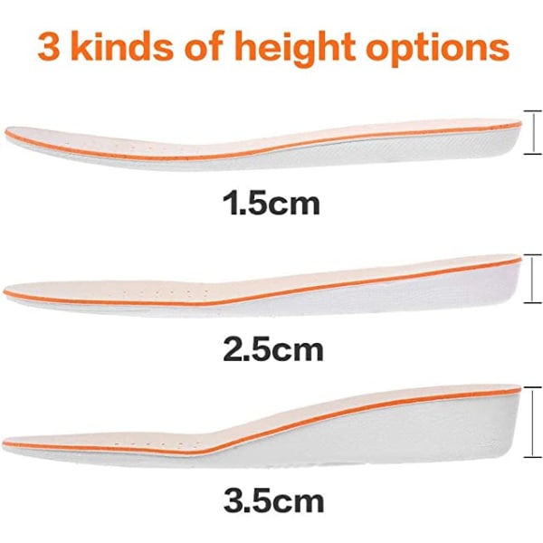 2 par - Højden 1,5 cm, egnet til sko størrelse 35-40 - forhøjer indlægssåler