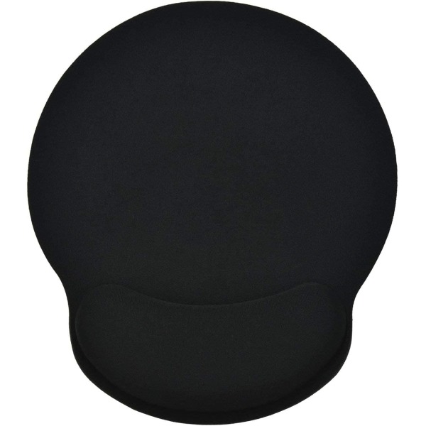 Black - Mouse pad with gel wrist rest, ergonomic and comfortable