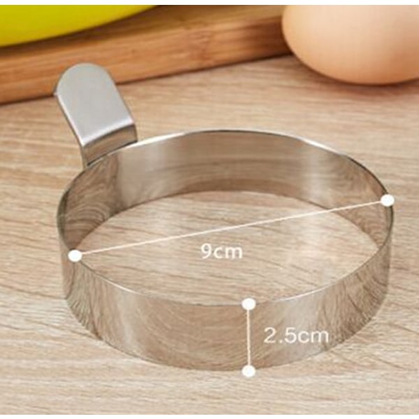Egg Ring i rustfritt stål, runde eggformer for steking, non-stick