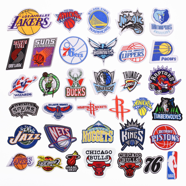 35 pieces of basketball team logo embroidery patch computer