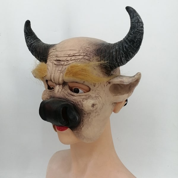 En tjurdemonmask Rolig Halloween Dekorativ Huvudbonad,Populär De
