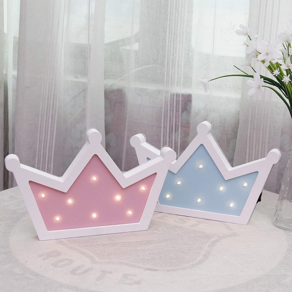 Krone LED-lys veggdekorasjon, Queen Princess King Sign Light,
