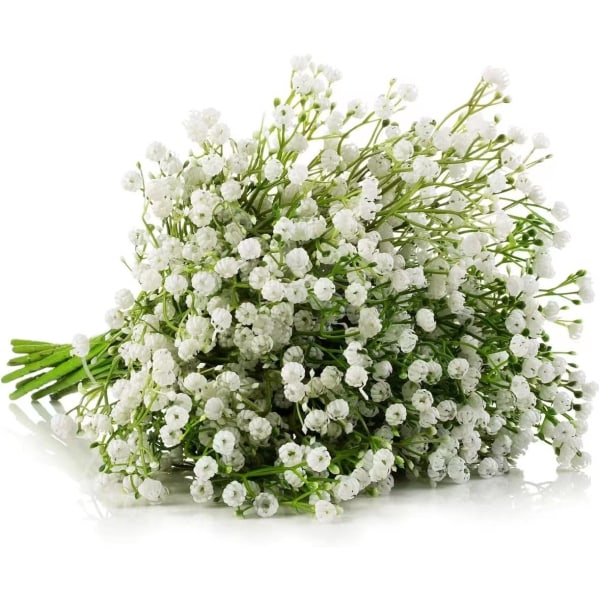 5 Stykker Hvite Kunstige Blomster - Kunstig Plast Fake for