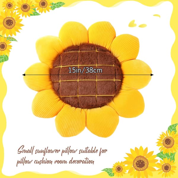 2 st 3D 19 tum solrosblomster golvkudde sittdyna
