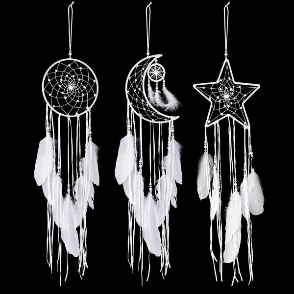 3 Pieces Dream Catcher Sun Moon Star Design Traditional Handmade