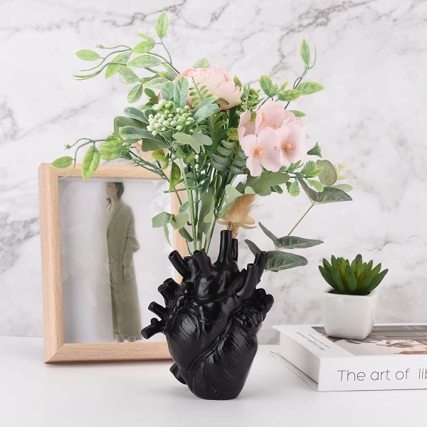 Kreativ harpiks hjerte vase 16cm anatomisk hjerte vase til Des