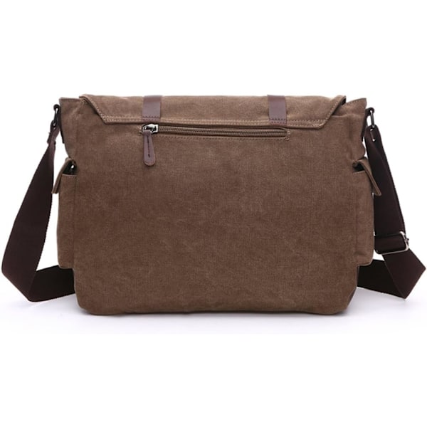 Herr Canvas Axelväska(Kaqi) Messenger Bag Canvas Väska Axelväska Datorväska Messenger Bag Retro enkel axelväska