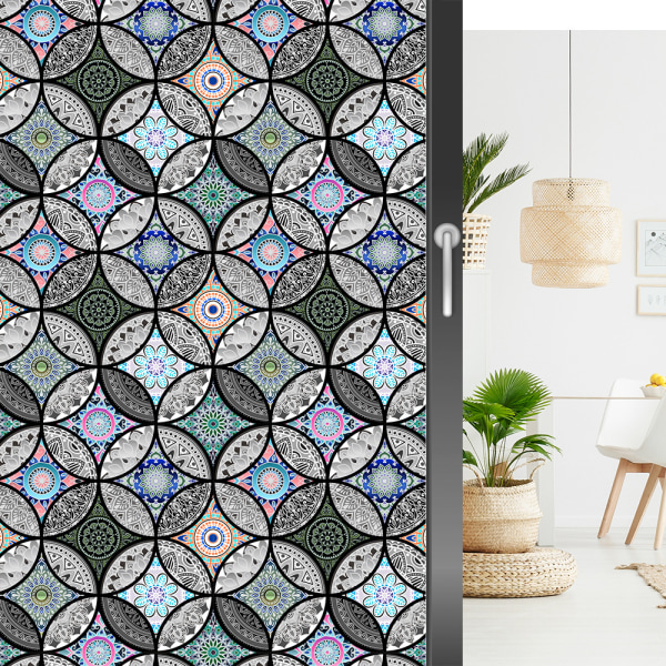 Vintage Mandala -lasimaalauskalvo (45*200cm), vinyylinen liimaamaton