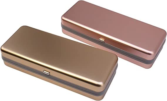 Aluminiumglasögonfodral, 2-pack - Roséguld, Stor B