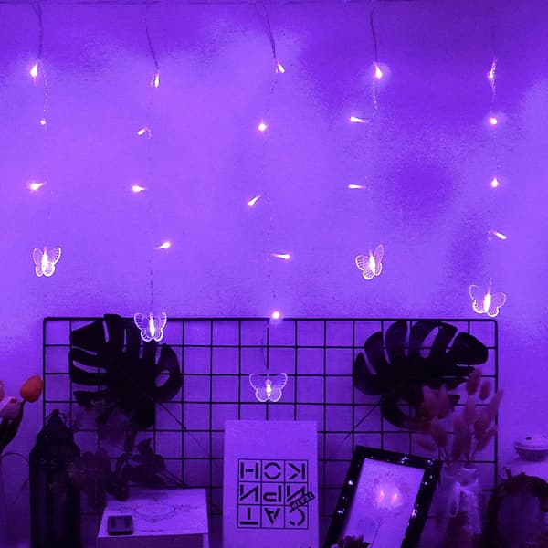 4m Butterfly Ice Strip Curtain Light Christmas Light String Net