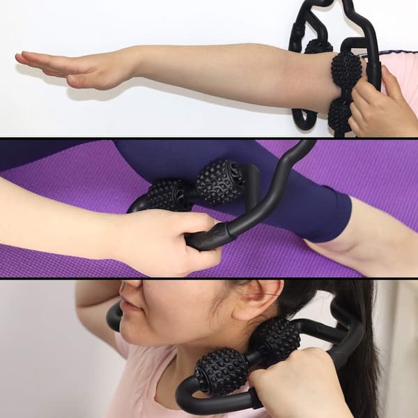 （svart）Cellulitmassager, massagerulle för ben, vad, lår