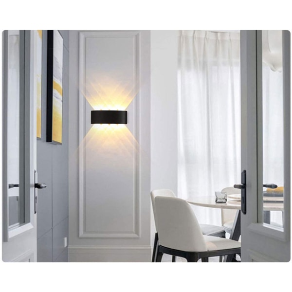 2stk Moderne Vanntett Utendørs Vegglampe, 8 LEDs For Hotell Bedr