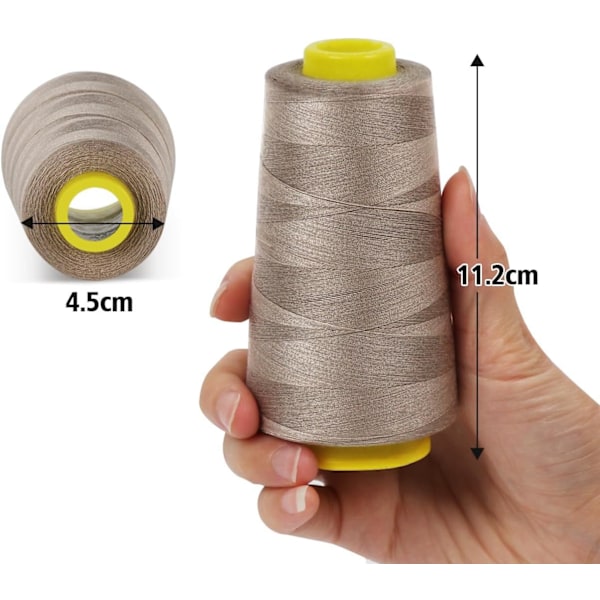 Sytråd Polyester Spoler 5 Farver 3000 Yards Spoler Overlock Kegle til Symaskine (C)