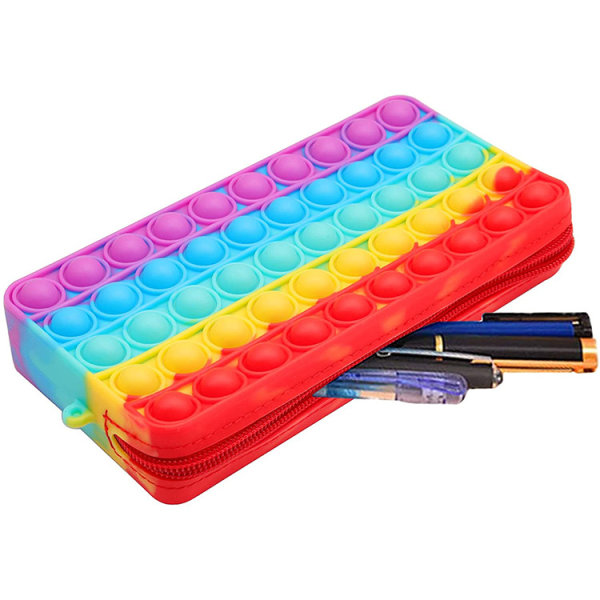 Ekstrudert boblefarget blyantboks (regnbuefarge), blyantboks,