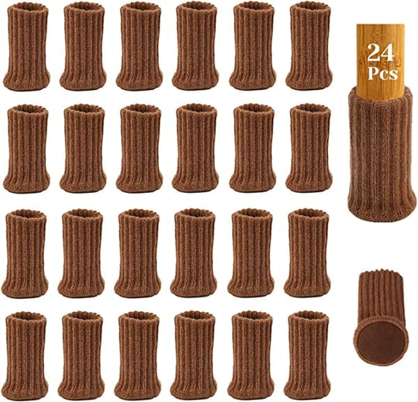 24-pack filtmöbelstolar strumpor (brun), bordmöbelskydd