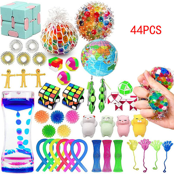 Sensoriskt leksaksset, 44PCS Anti-Stress leksakssats, Anti-Stress leksaker för