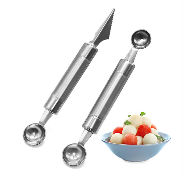 Rustfrit stål vandmelon frugt skåret dobbelt hoved pulp ske frui