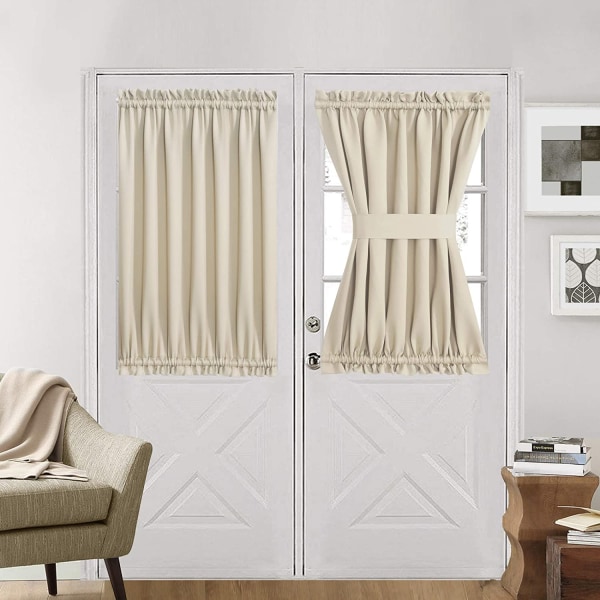 French Door Curtain Window Treatment - Blackout Glass Door C