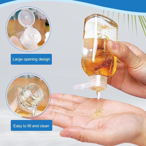 4 stk. Rejse Kosmetik Dispenser Sæt (100ml, Transparent)