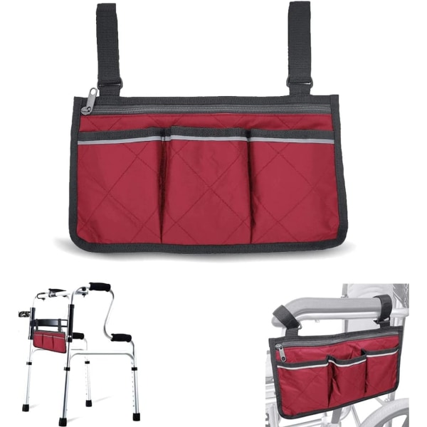 Wheelchair Armrest Accessories, Side Bags to Hang on Side (Red S