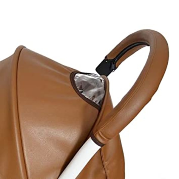 (Brown)Removable Zipper PU Leather Bumper Handlebar Sleeve for B