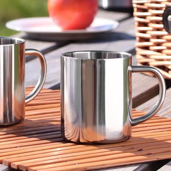 2x rostfria termosmuggar - 300 ml per mugg - dubbelväggig i