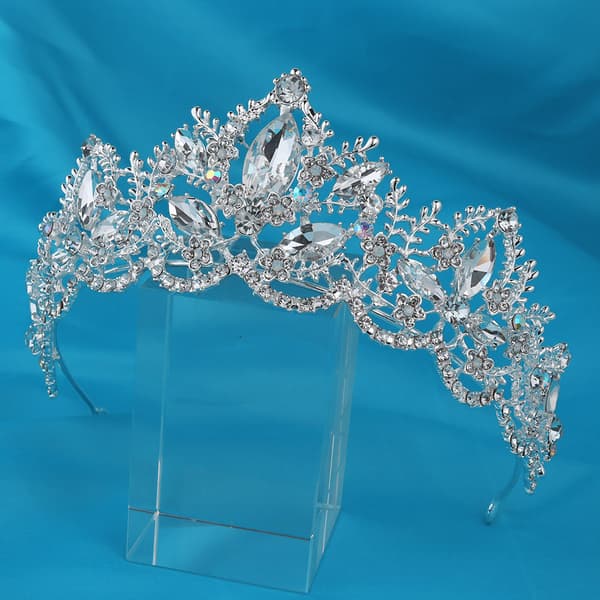 Prinsesse krystall dronning krone (sølv), rhinestone prinsesse hår