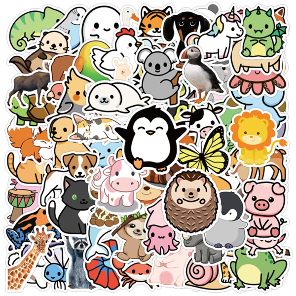 100 stk Cute Animal Stickers til Børn, Vandflaske Stickers Wat