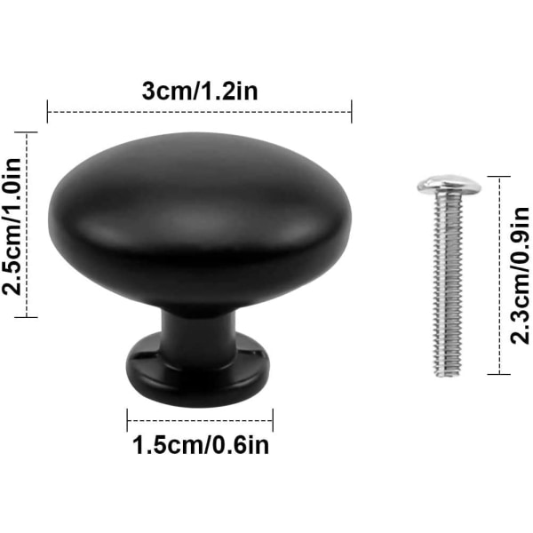 10 kpl mattamustaa laatikon nuppia, kaapin kahvaa, laatikon vetimiä, Dr