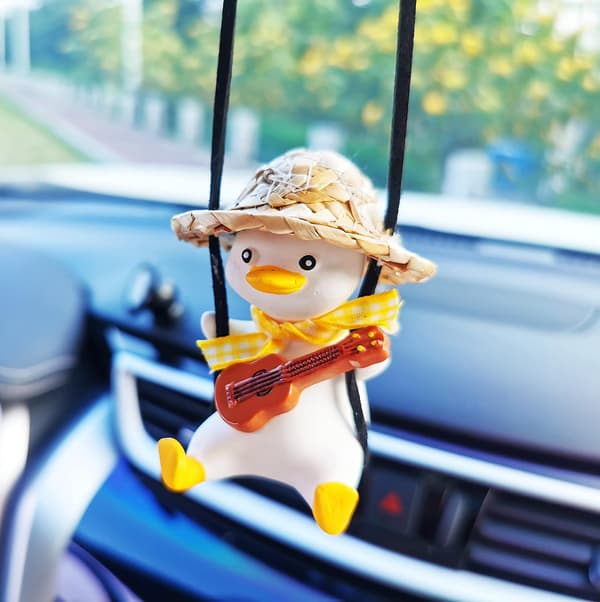 Anka (Gitarr) Bilhängande Dekoration Söt Bildekor Bakre Spegelspegel