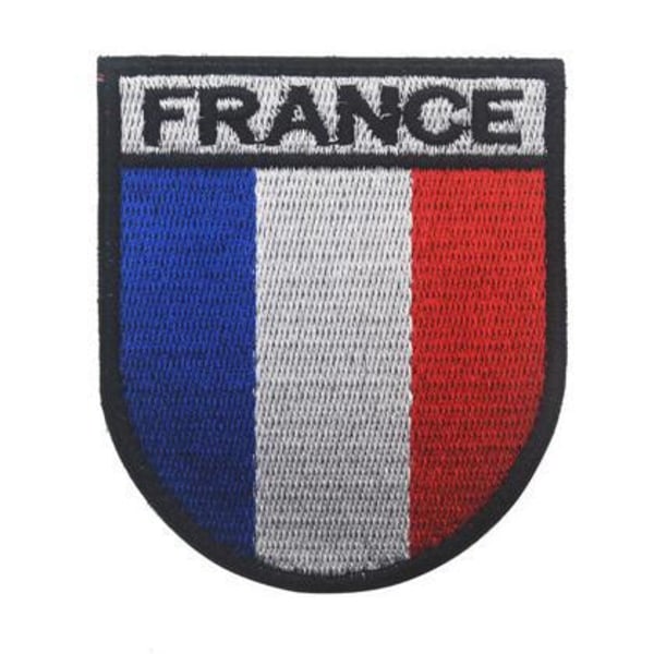 Sett med 6 franske våpenskjold flagg opex kran soldat 8x7cm