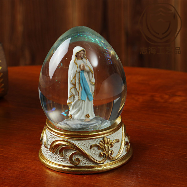 Lutheran Virgin kristallkula ornament religiösa skrivbord dec