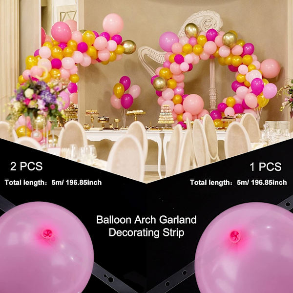 Arch Tape Strips Kit, 30 stk. Ballonbue Dekorationsstrimmel, Gl