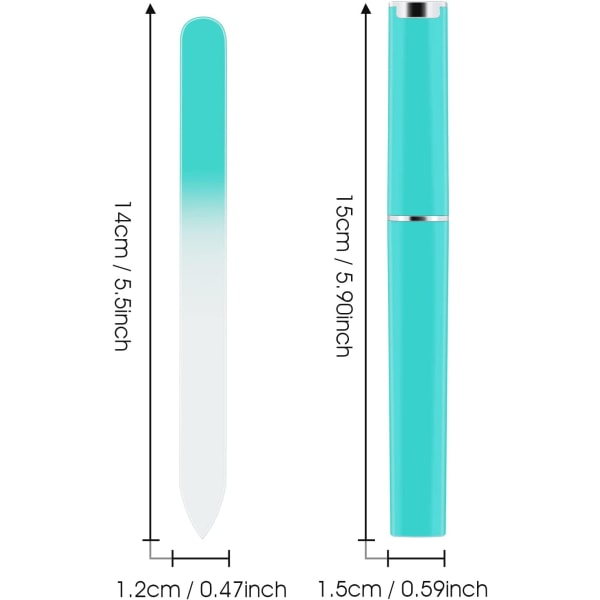 3-pakks Profesjonelle Premium Glass Neglefiler Med Etui Multifargede