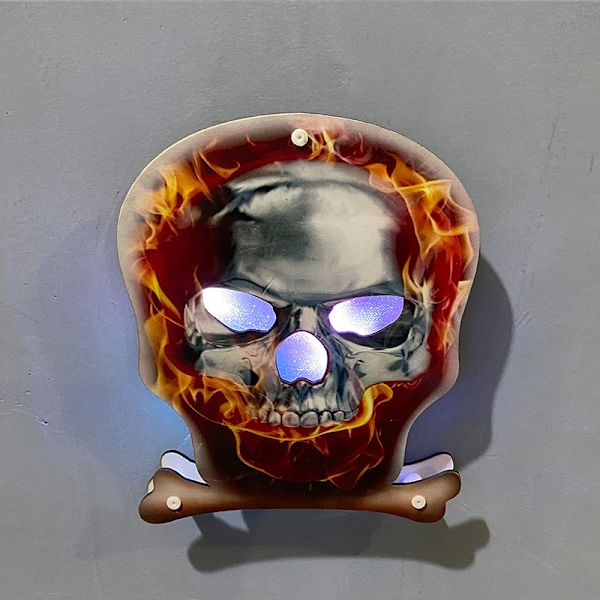Skelettljus, LED-Halloweenljus i form av dödskalle, mini bärbar