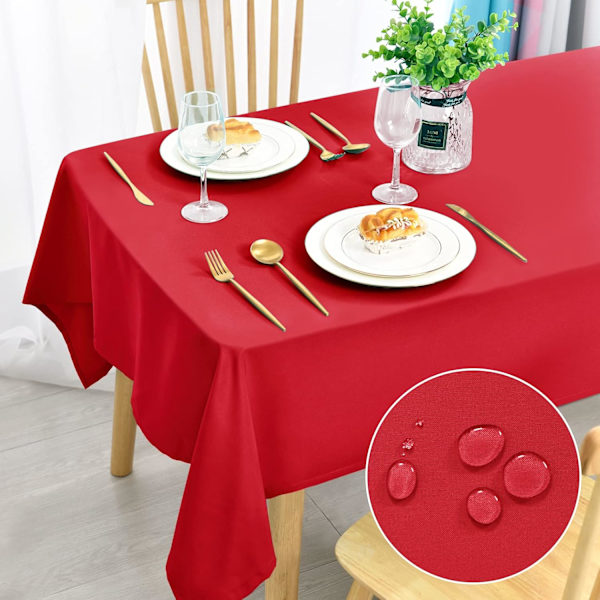 Mjukhet i interiören, rektangulär bordsduk (140x180cm), polyester Red
