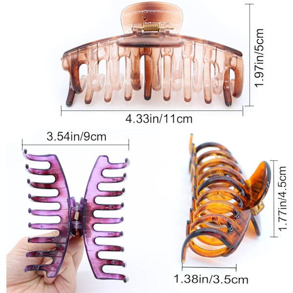6 suuren hiuspidikkeen setti, naisten hiuspidikkeet 11 cm, kynsihiuspidikkeet