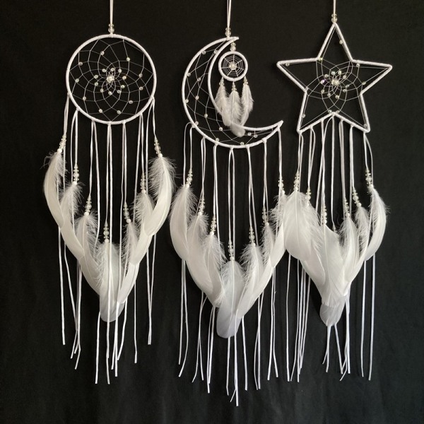 Sort-3 stk. Halloween Dream Catcher Sol Måne Stjerne Design Trad